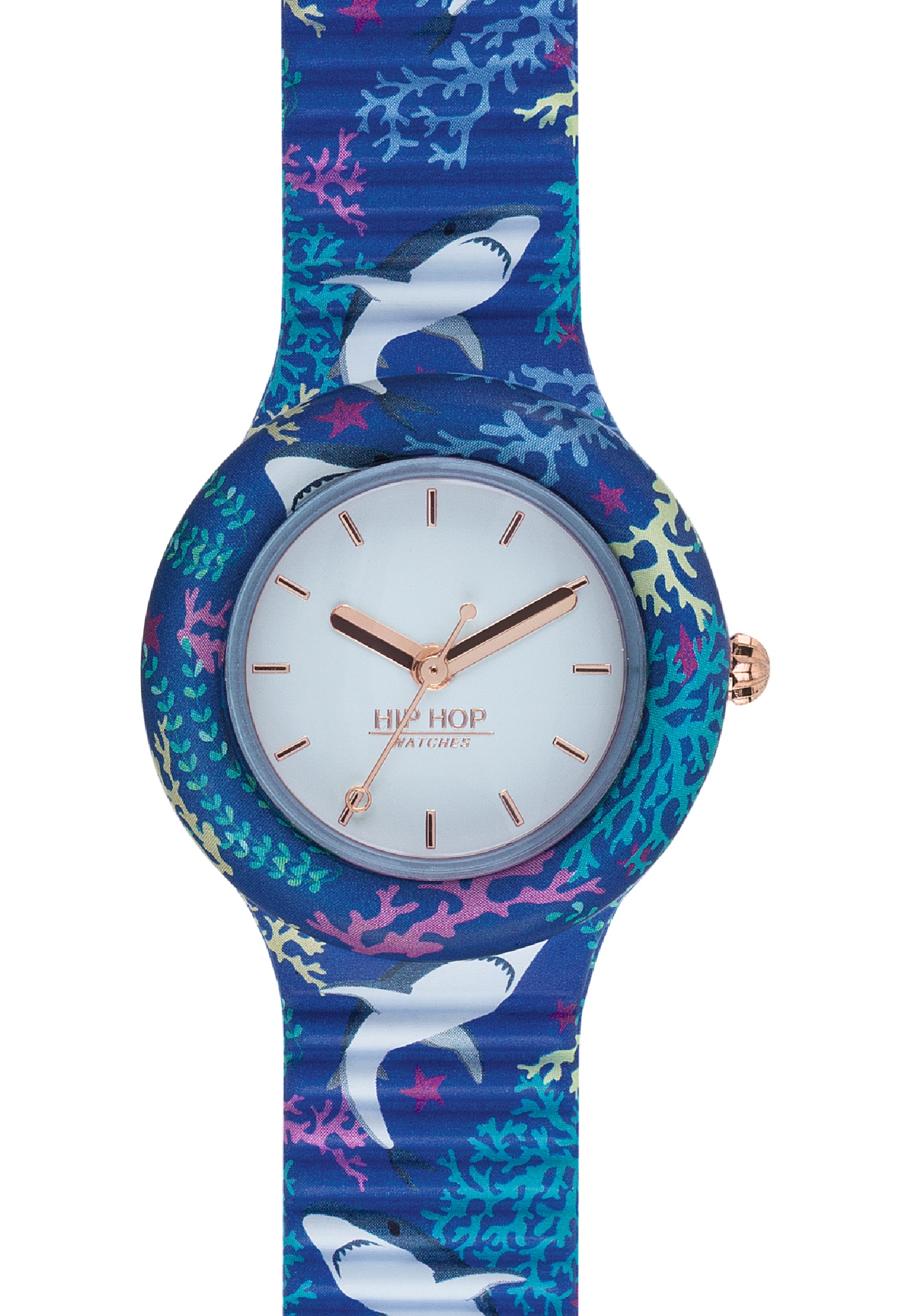 Orologio HIP HOP donna UNDER THE WATER, cinturino in silicone, SOLO TEMPO - 3H - Foto 8 di 10