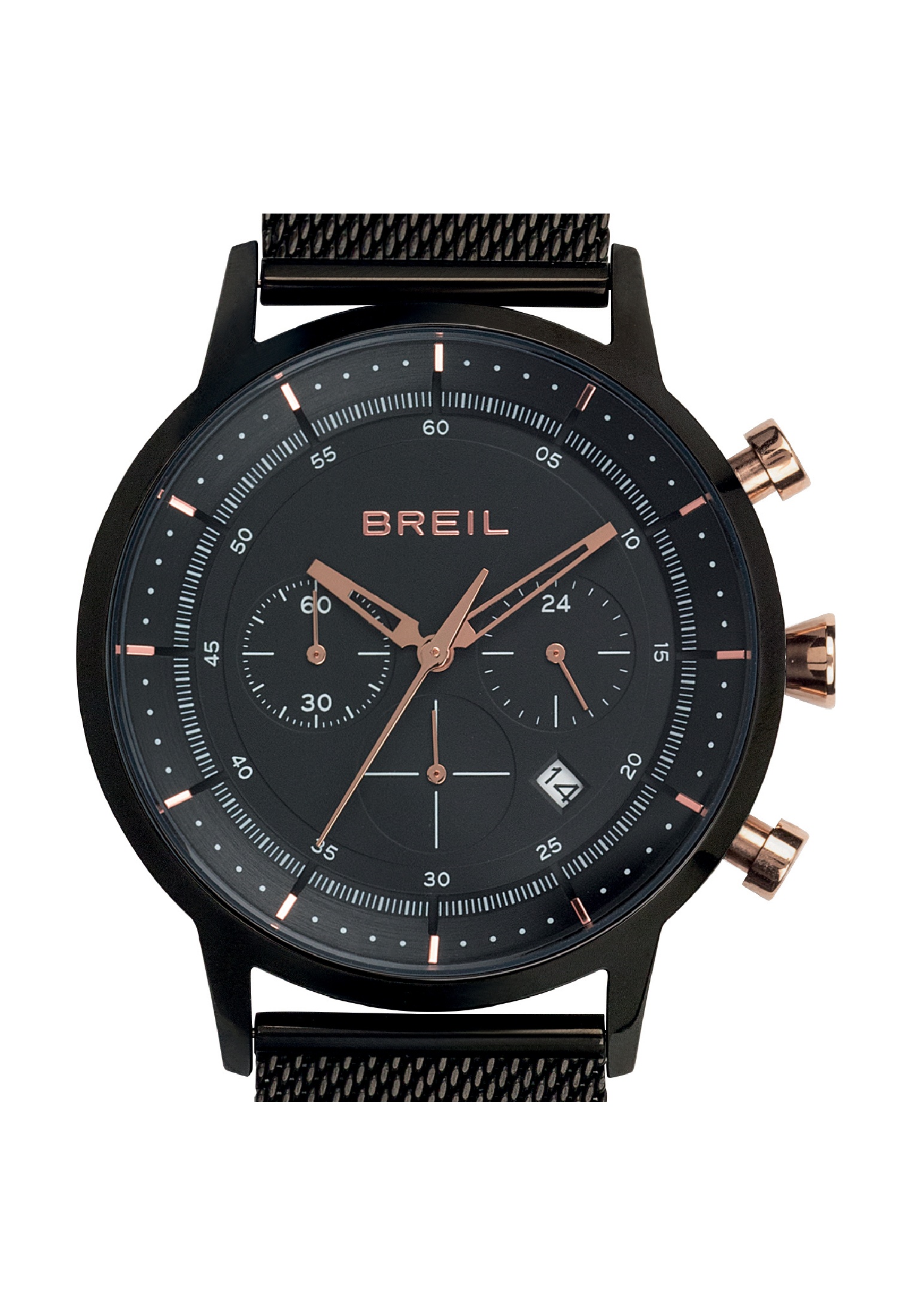 Breil Orologio Uomo Cronografo SIX.3.NINE Quarzo, Cassa Acciaio Rosa IP, Cinturino In Pelle E Maglia Milanese Inclusi