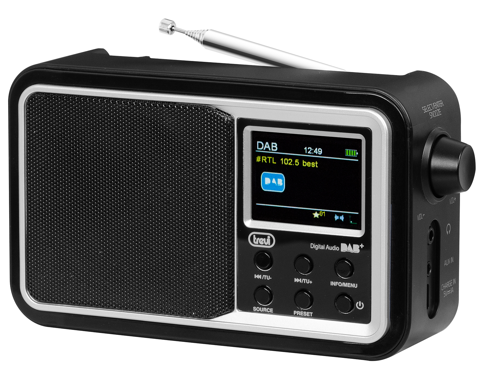 Trevi - Radio Portatile con Ricevitore Digitale DAB/DAB+ FM RDS DAB 7F96 R